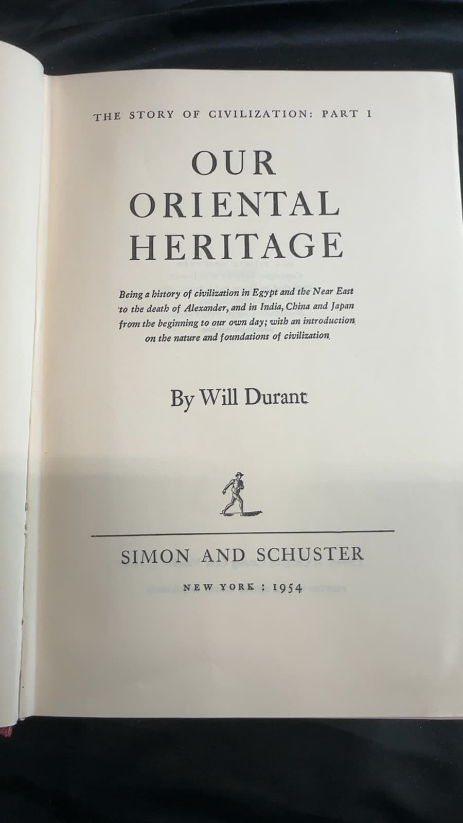 Our Oriental Heritage by Will Durant - title page