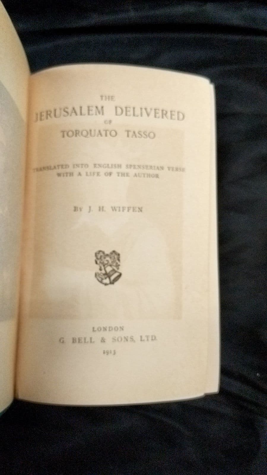 The Jerusalem Delivered of Torquato Tasso by J. H. Wiffen - title page