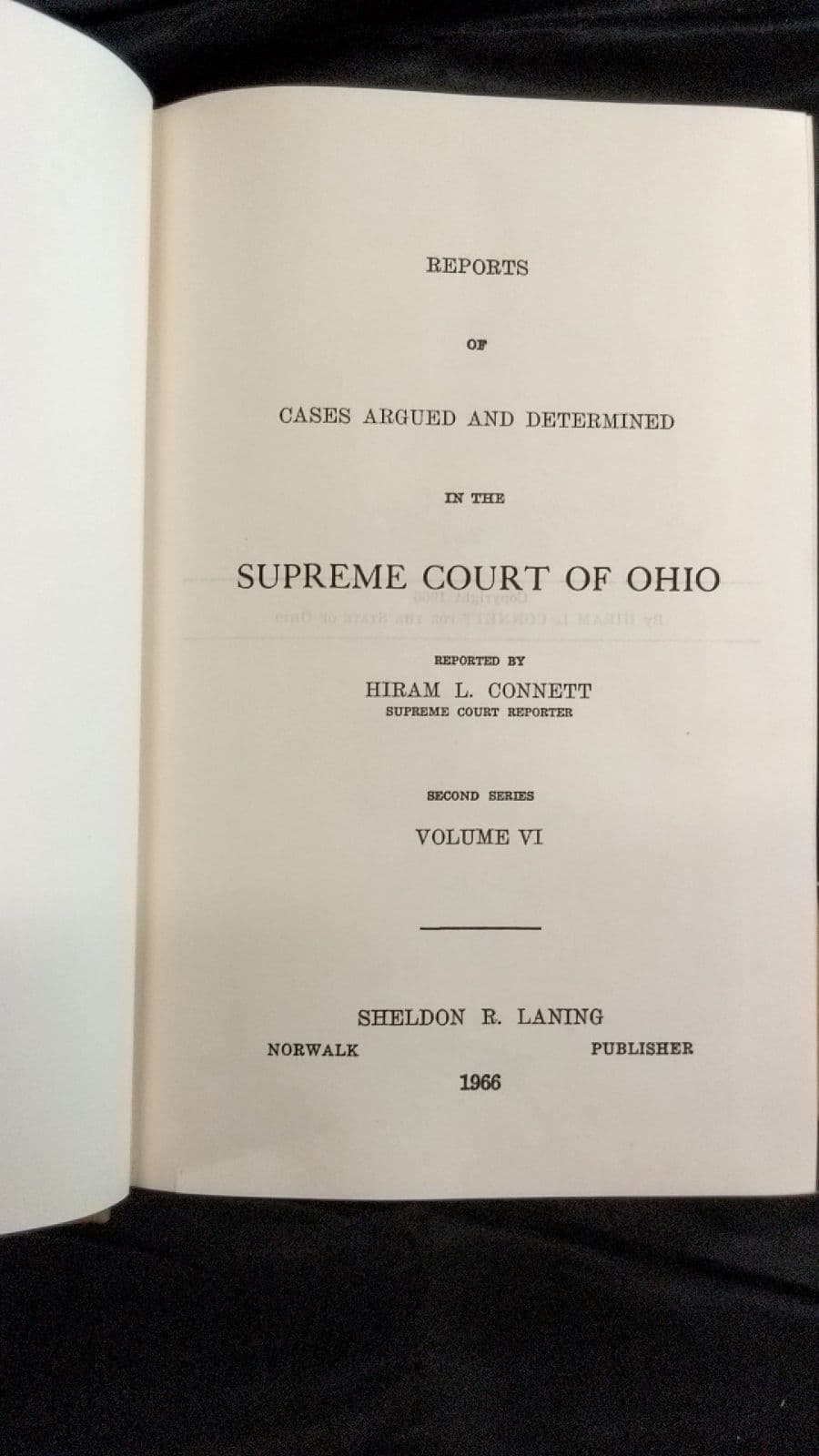 Reports of Cases Argued and Determined... Vol. 6 by Hiram L. Connett - title page