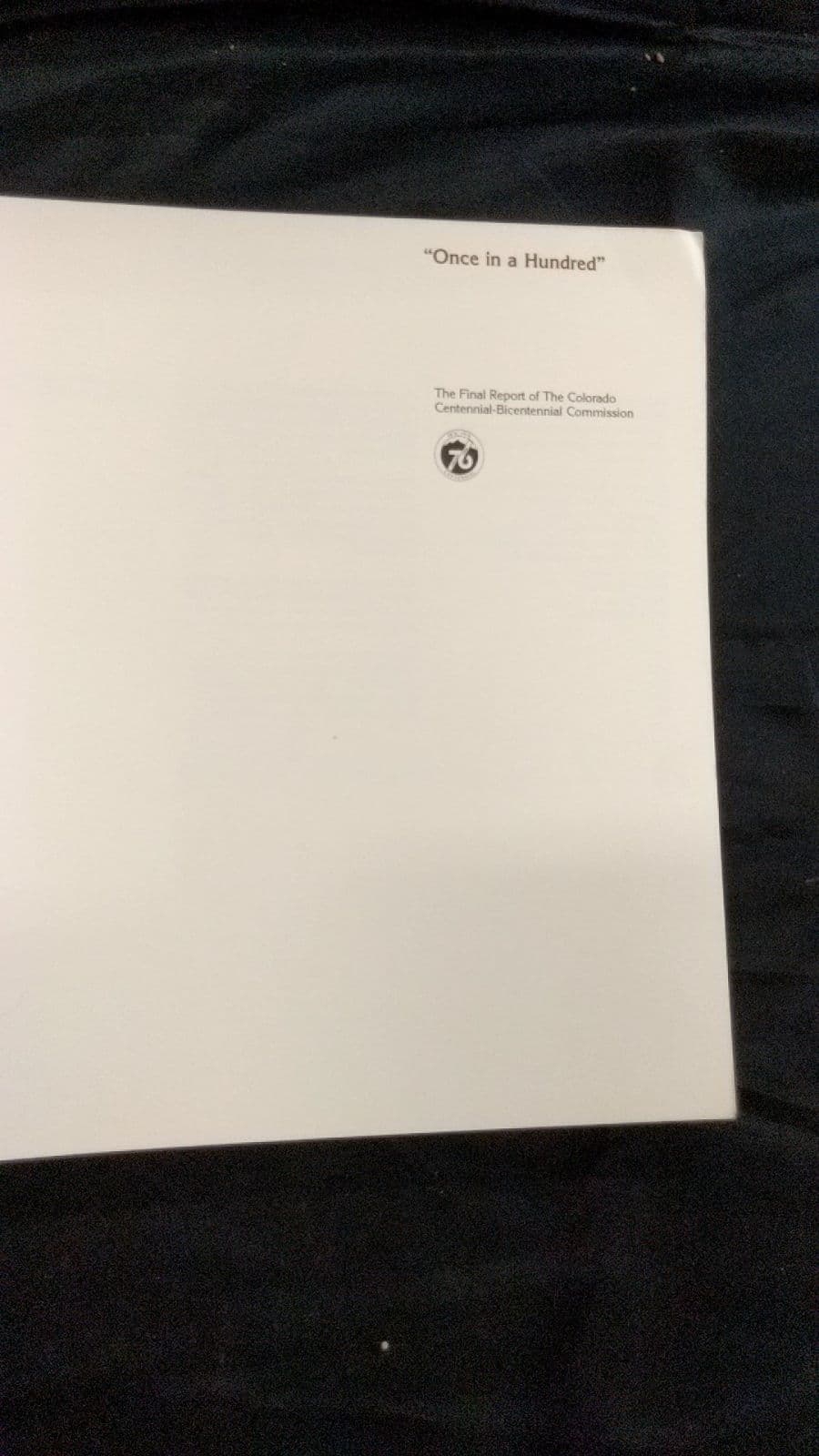 Once in a Hundred by G. D. Barrante - title page