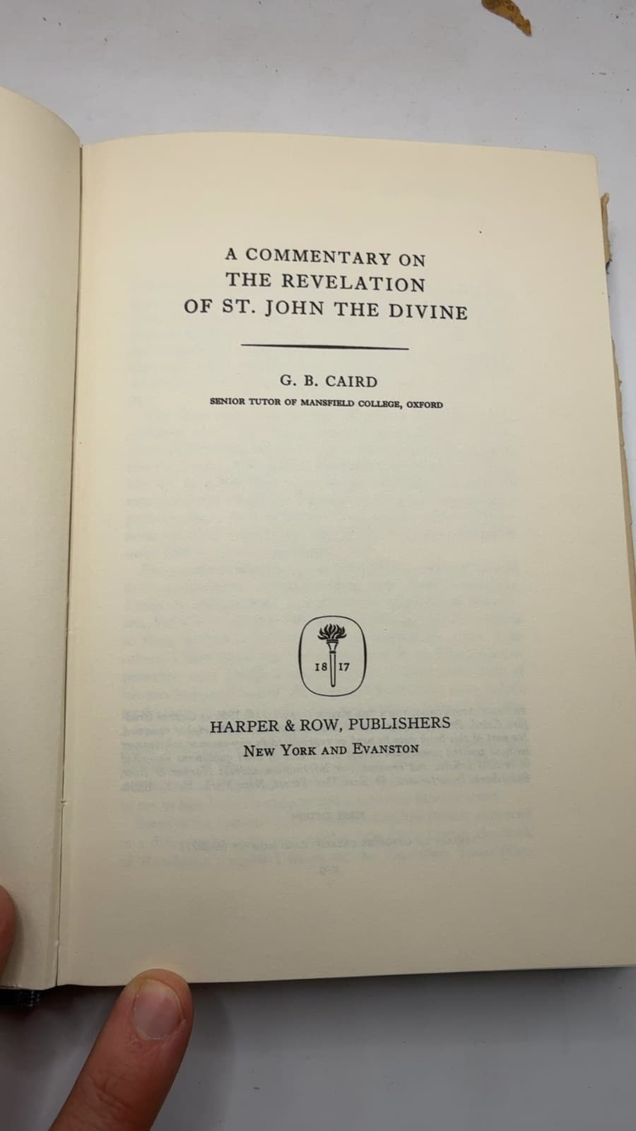 The Revelation of St. John the Divine by G. B. Caird - title page