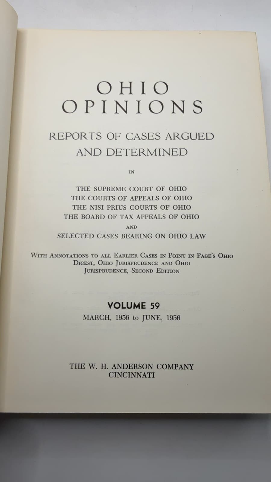 Ohio Opinions 59 - title page