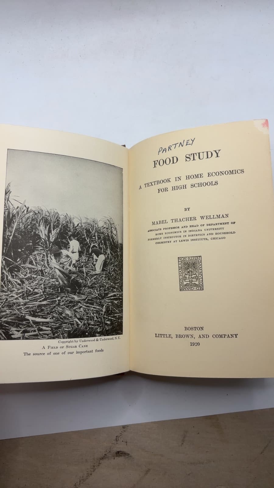Food Study by Mabel Thacher Wellman - title page