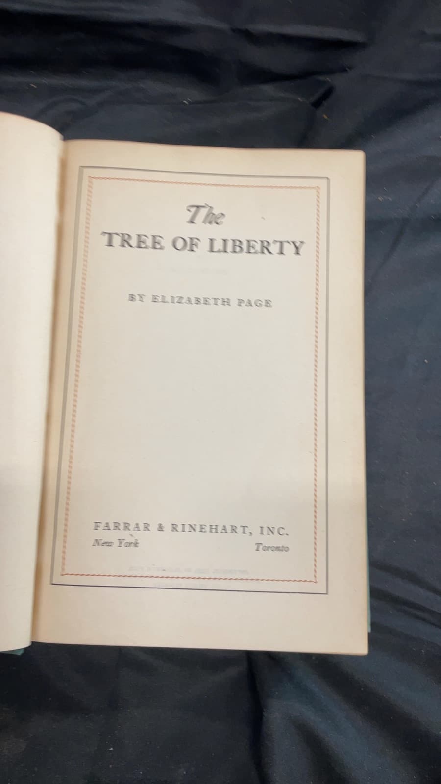 The Tree of Liberty by Elizabeth Page - title page