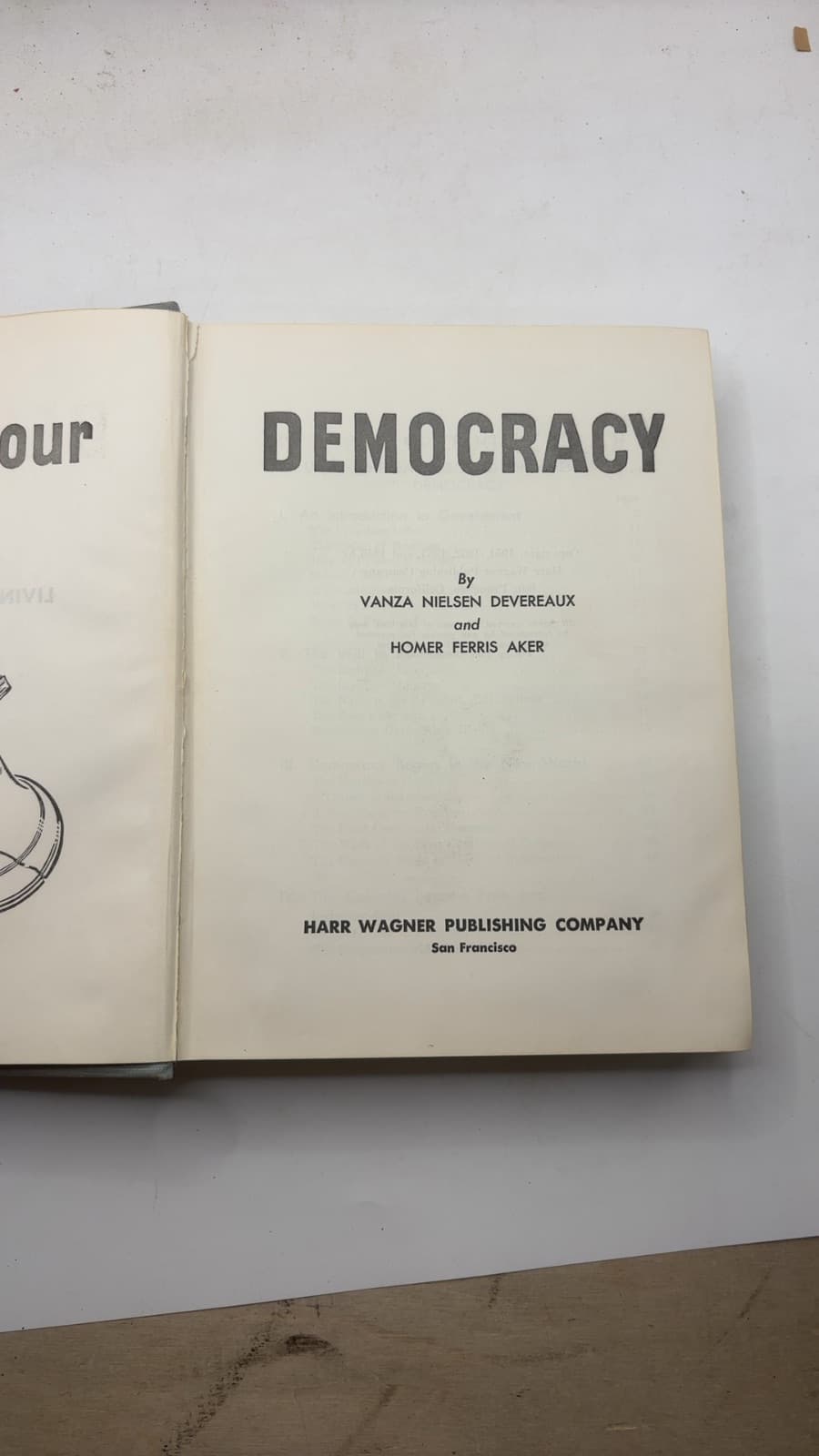 Living in Our Democracy by Vanza Nielsen Devereaux and Homer Ferris Aker - title page