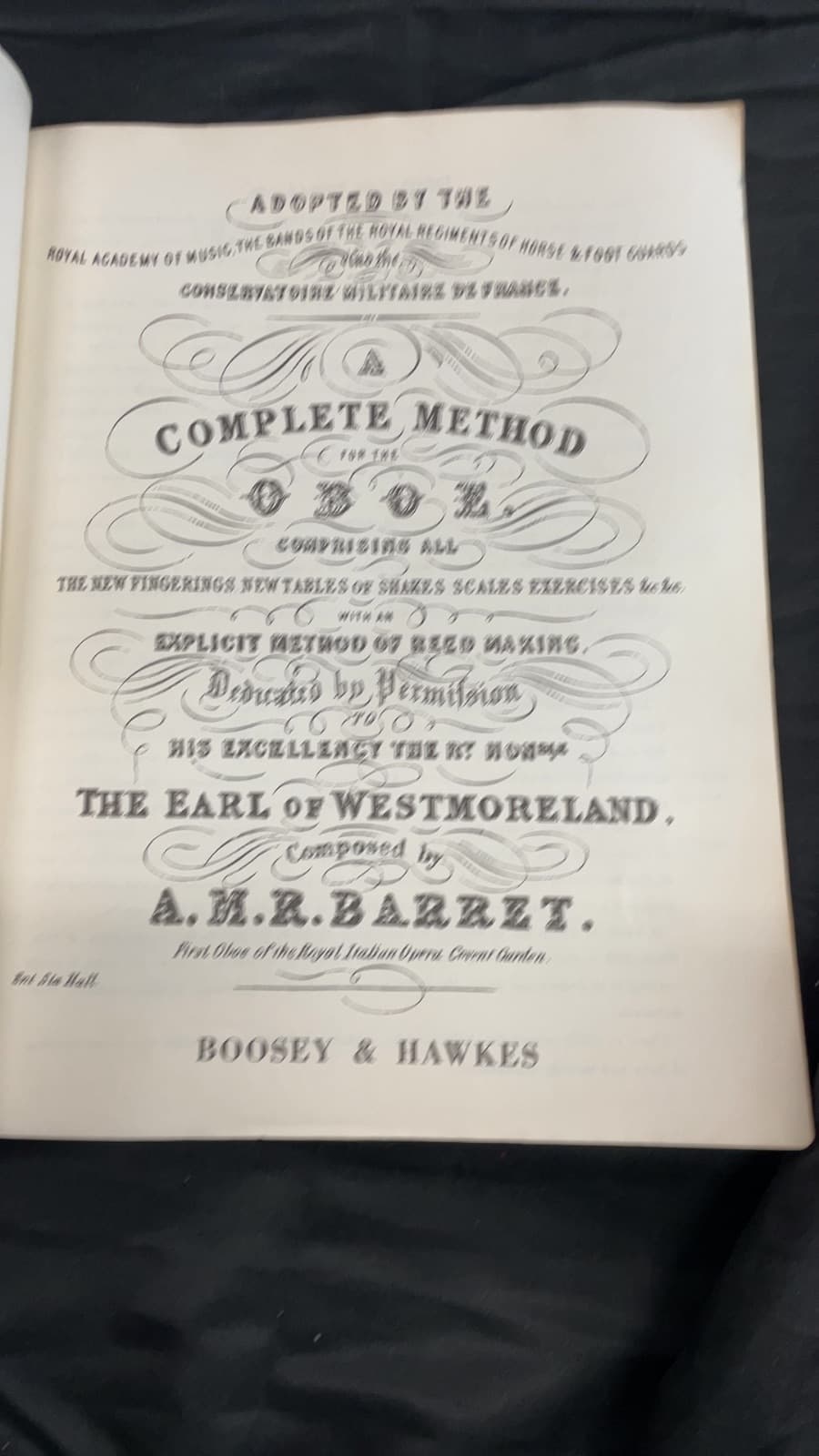 Barret Oboe Method by A. M. R. Barret - title page