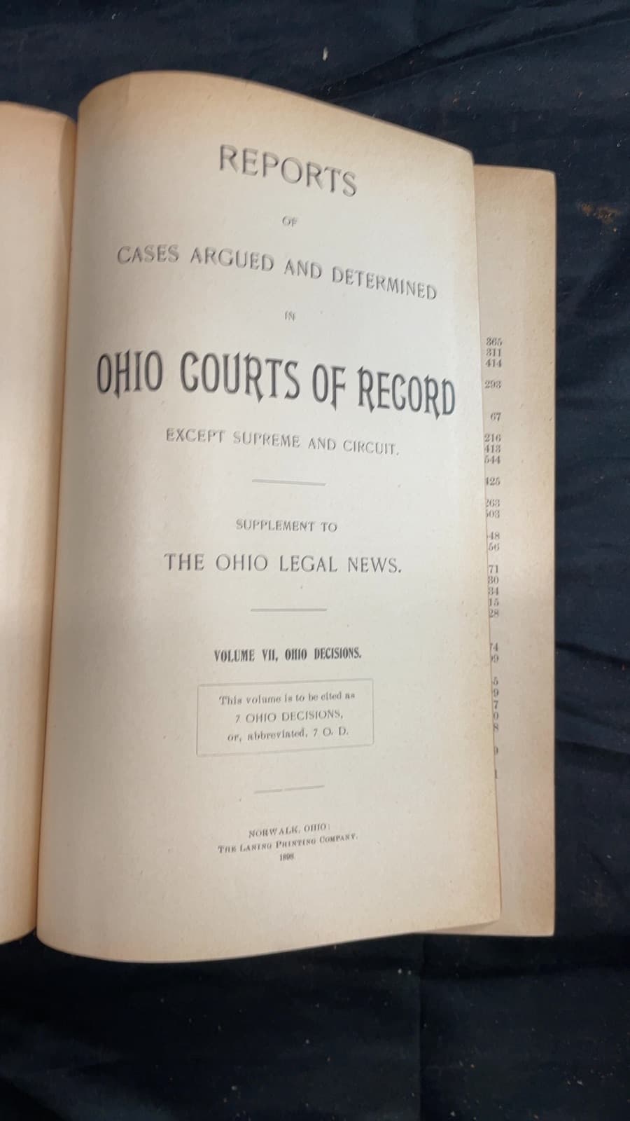 Reports of Cases Argued and Determined...Vol. 7 - title page