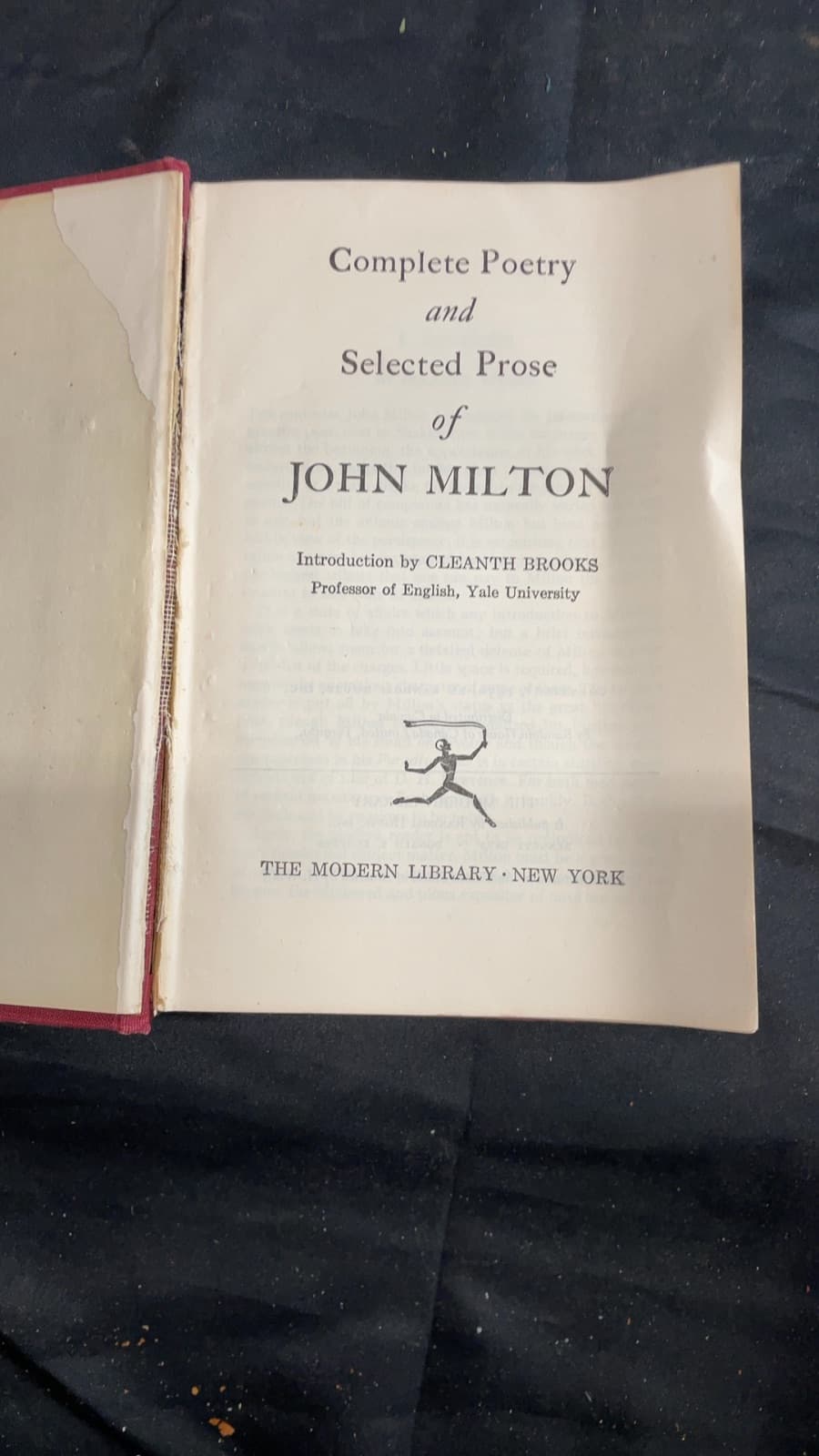 Complete Poetry and Selected Prose of John Milton by John Milton - title page