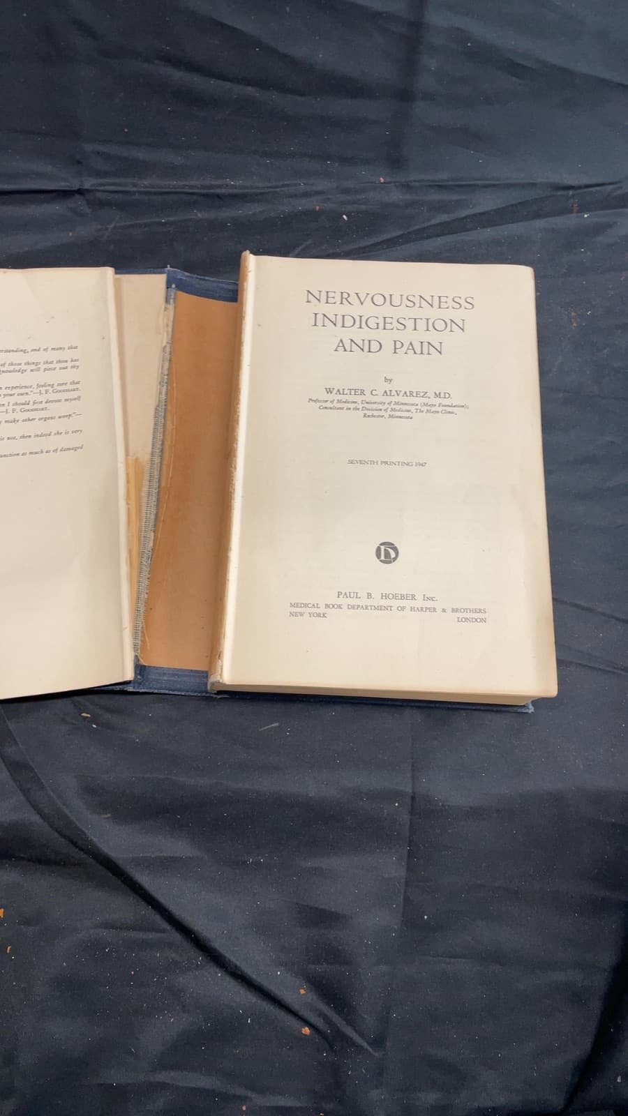 Nervousness Indigestion and Pain by Walter C. Alvarez, M.D. - title page