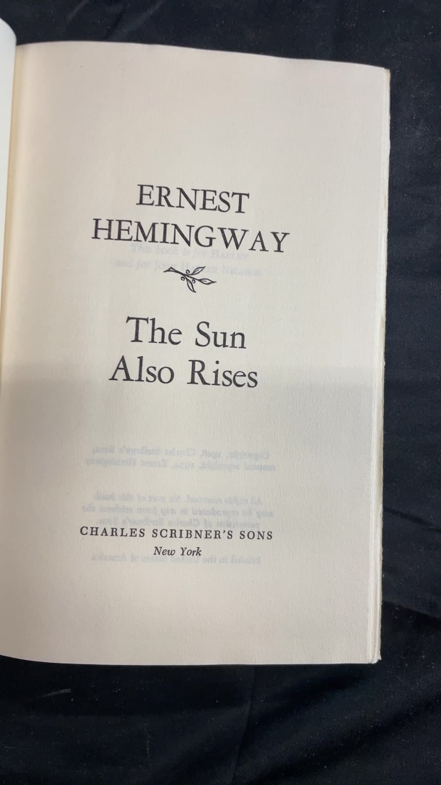 The Sun Also Rises by Ernest Hemingway - title page