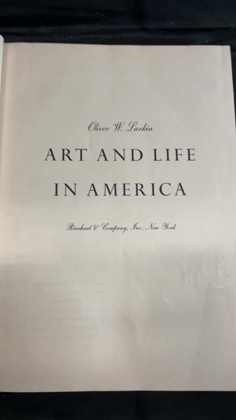 Art and Life in America by Oliver W. Larkin - title page