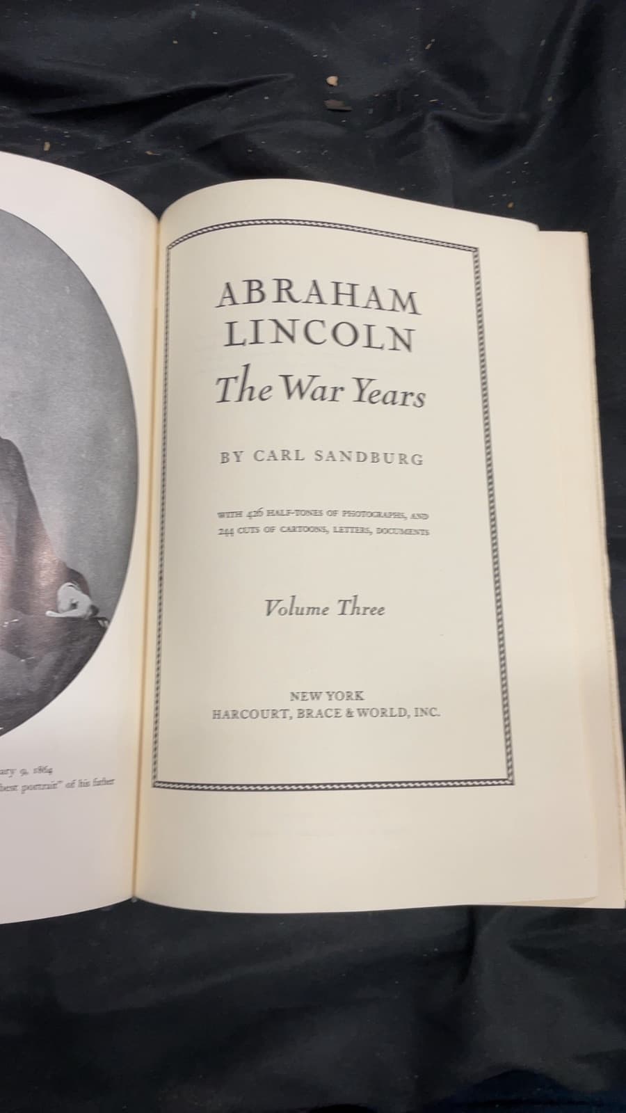 Abraham Lincoln: The War Years, Volume Three by Carl Sandburg - title page