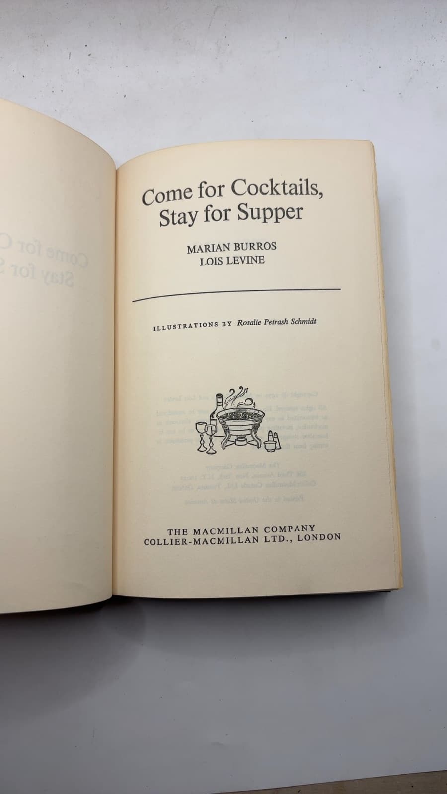 Come for Cocktails, Stay for Supper by Marian Burros, Lois Levine - title page