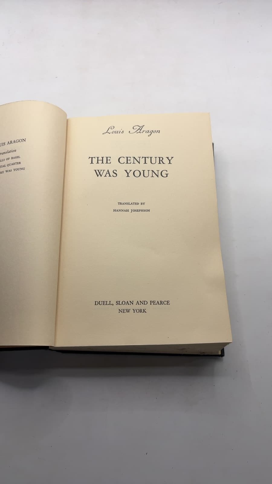 The Century Was Young by Louis Aragon - title page