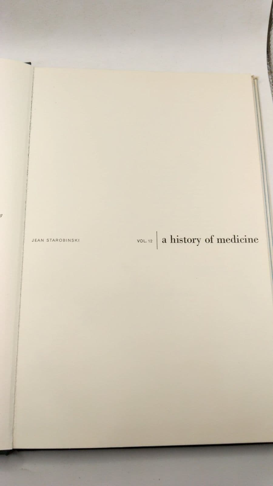 A History of Medicine by Jean Starobinski - title page