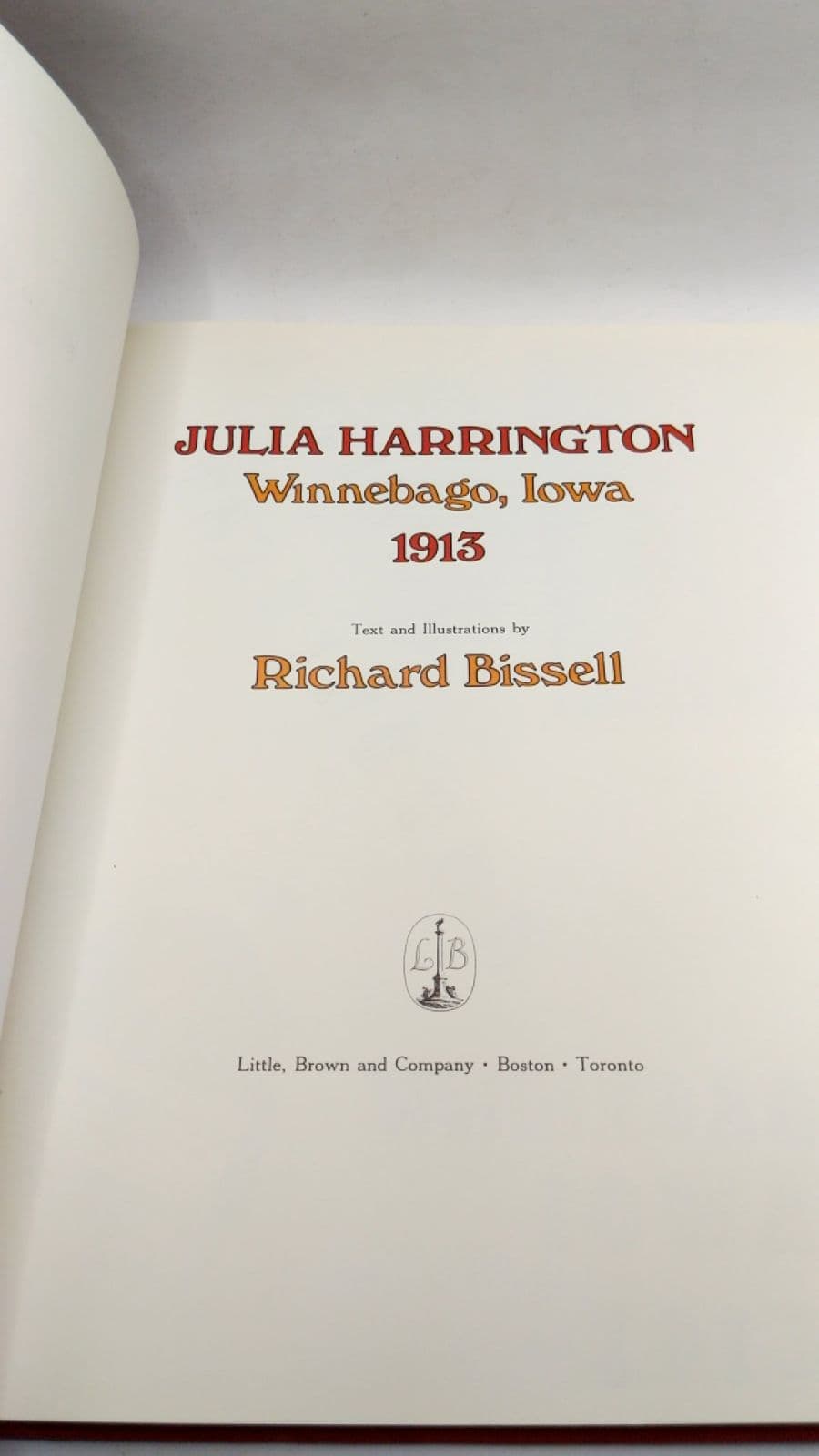 Julia Harrington by Richard Bissell - title page