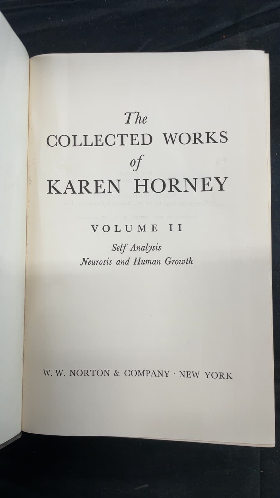 The Collected Works of Karen Horney Volume II by Karen Horney - title page