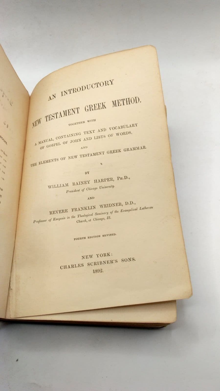An Introductory New Testament Greek Method by William Rainey Harper, Revere Franklin Weidner - title page