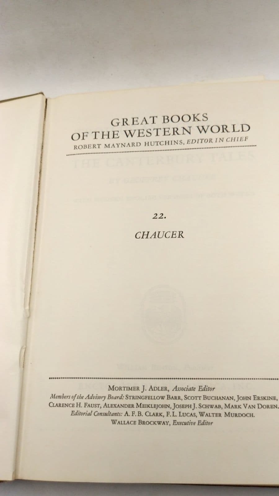 Chaucer Vol. 22 by Geoffrey Chaucer - title page