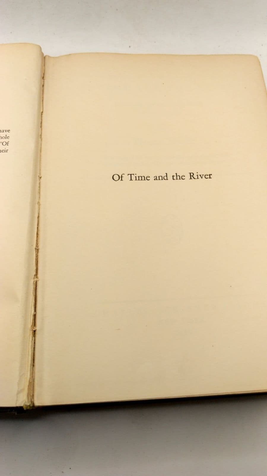 Of Time and the River by Thomas Wolfe - title page