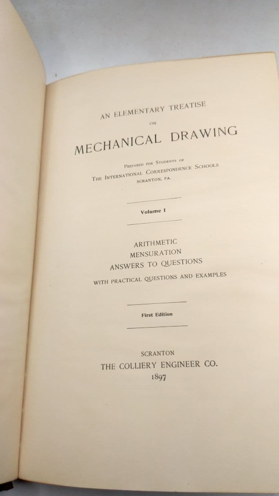 An Elementary Treatise on Mechanical Drawing - title page