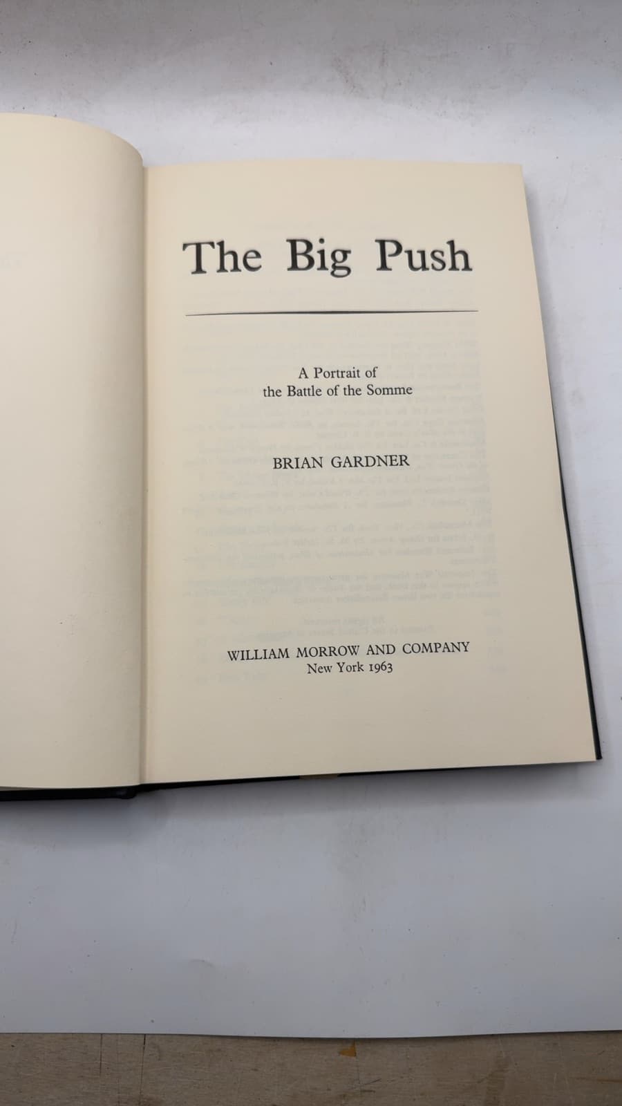The Big Push: A Portrait of the Battle of the Somme by Brian Gardner - title page