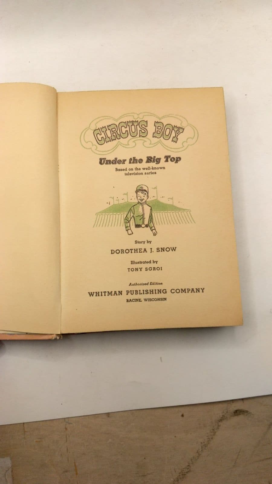 Circus Boy Under the Big Top by Dorothea J. Snow - title page