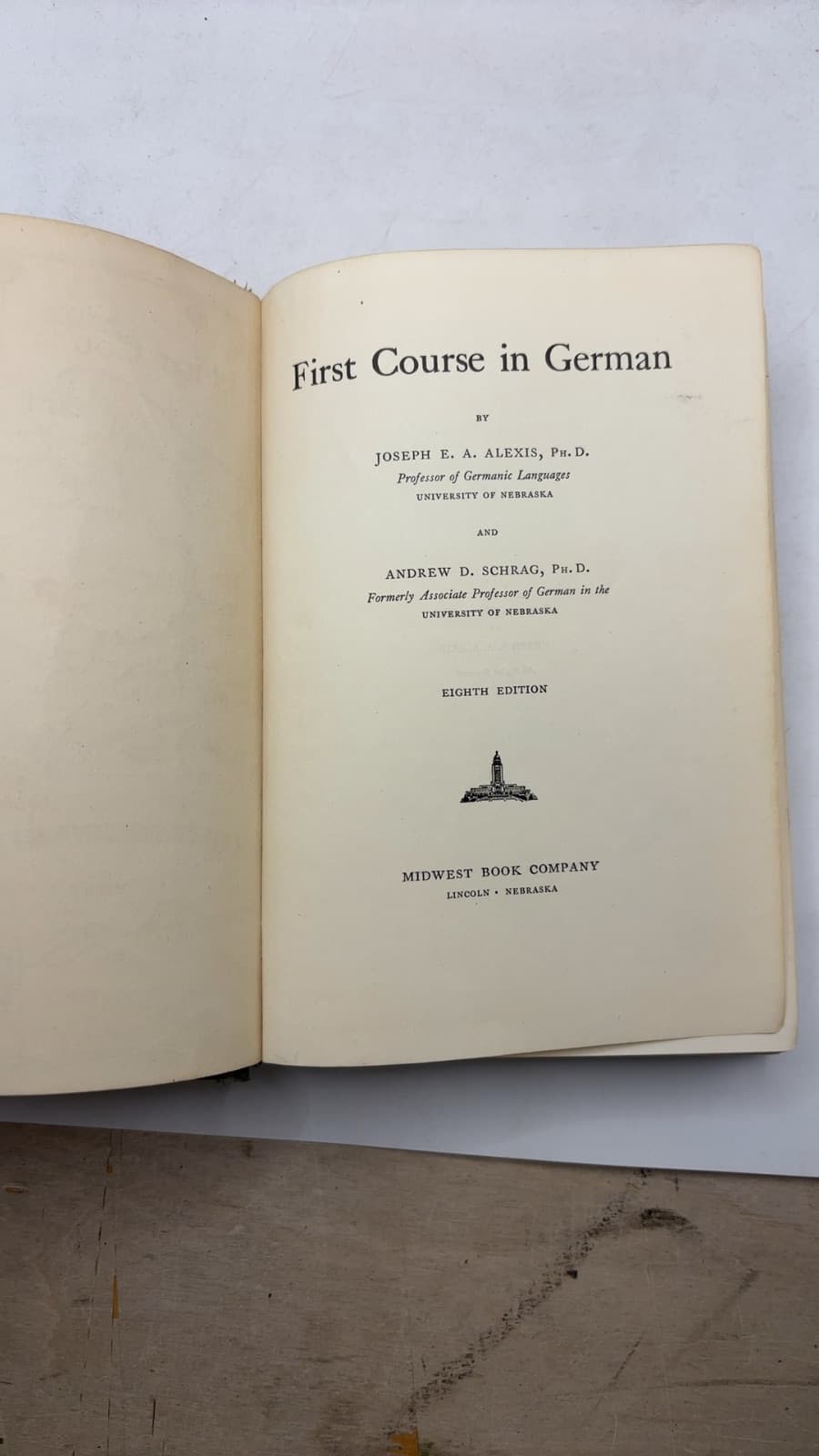 First Course in German by Joseph E. A. Alexis, Andrew D. Schrag - title page