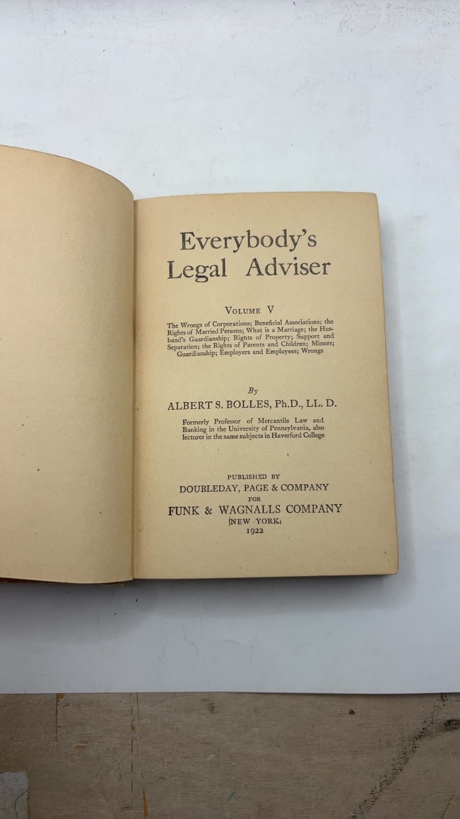 Everybody's Legal Adviser by Albert S. Bolles, Ph.D., LL.D. - title page