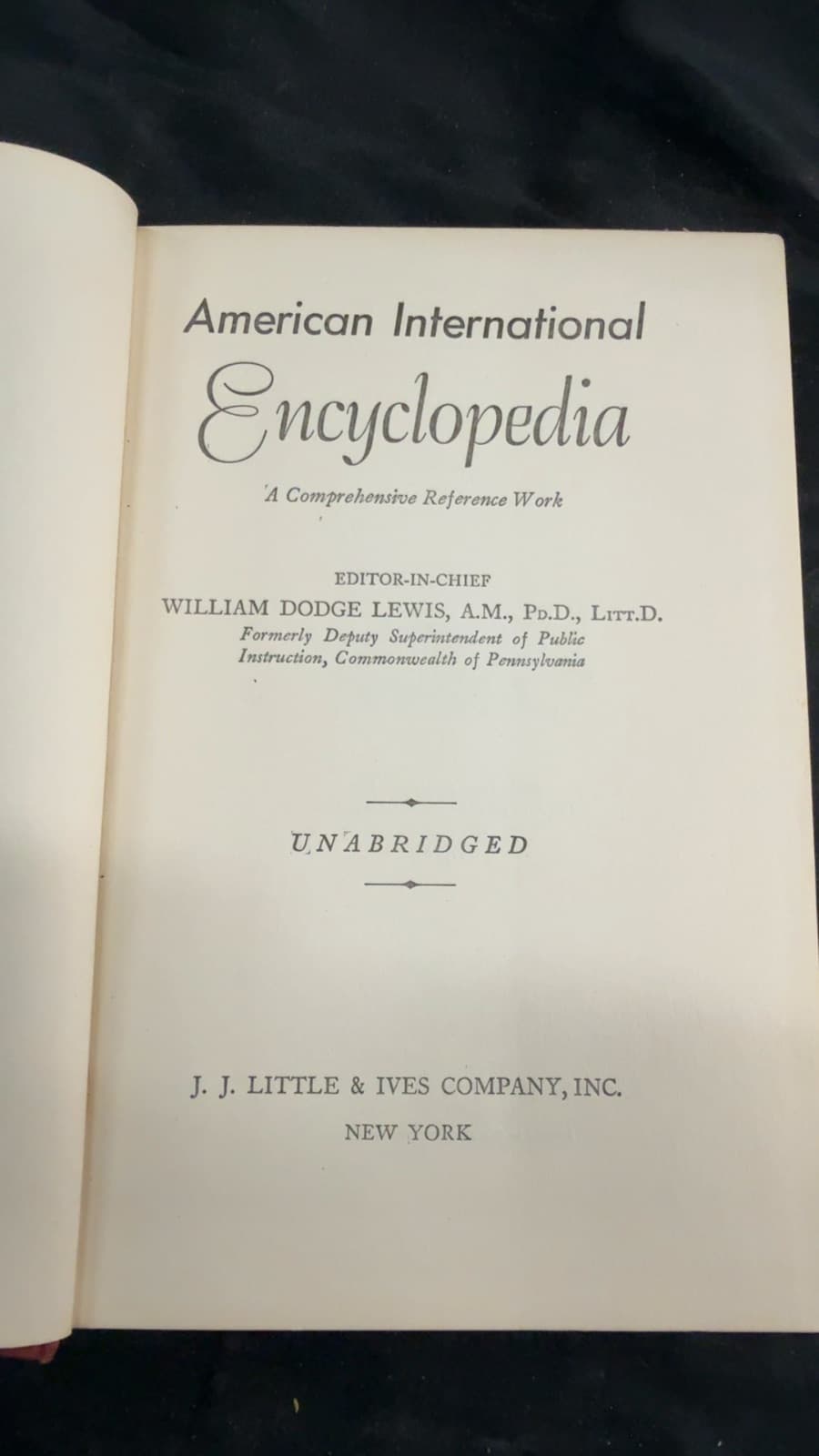 American International Encyclopedia by William Dodge Lewis - title page