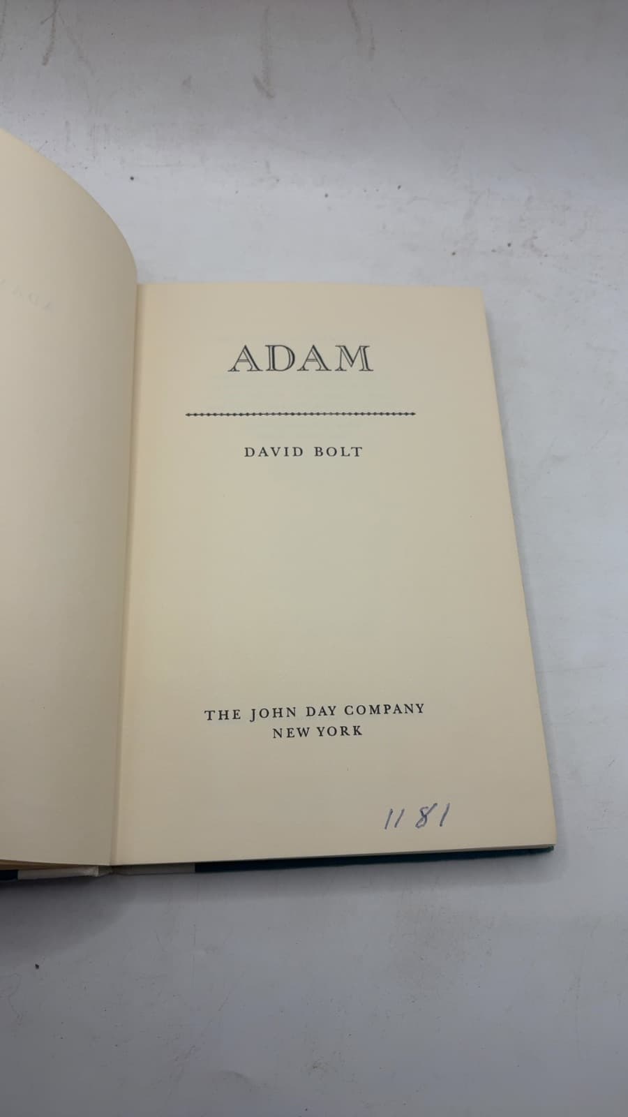 Adam by David Bolt - title page