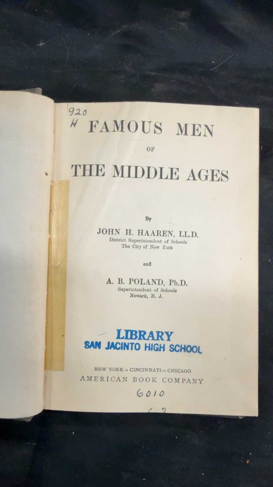 Famous Men of the Middle Ages by John H. Haaren, A. B. Poland - title page