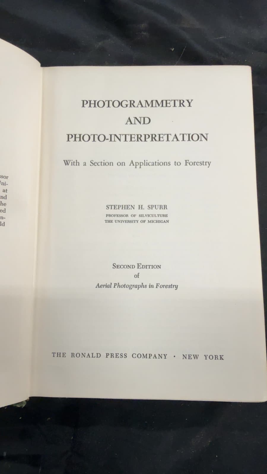 Photogrammetry and Photo-Interpretation by Stephen H. Spurr - title page