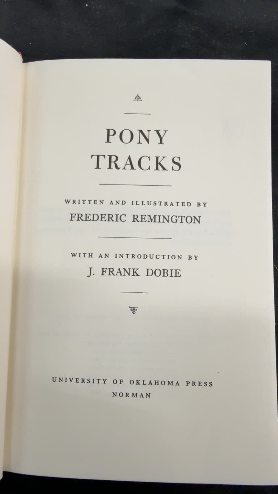 Pony Tracks by Frederic Remington - title page