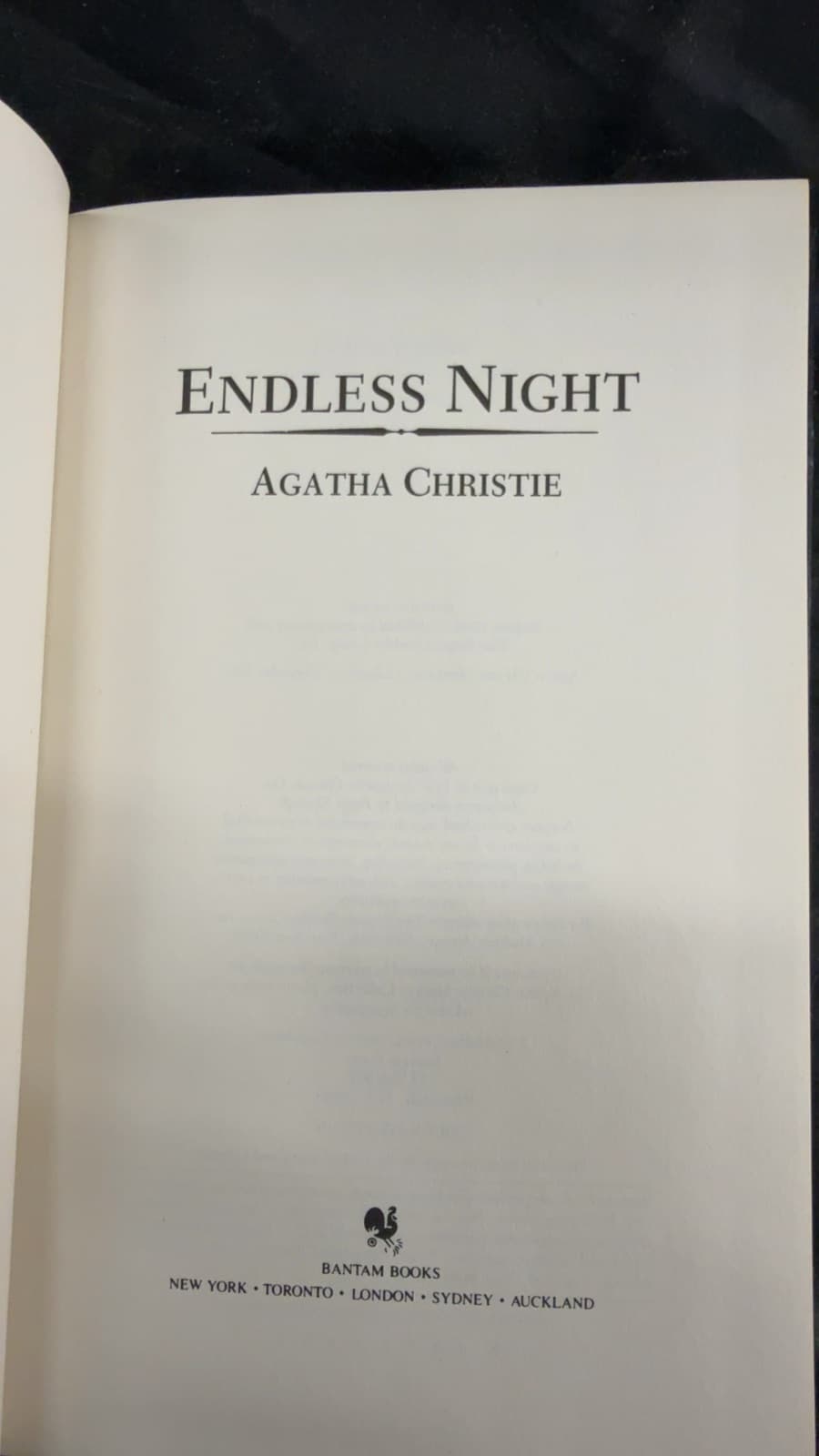 Endless Night by Agatha Christie - title page