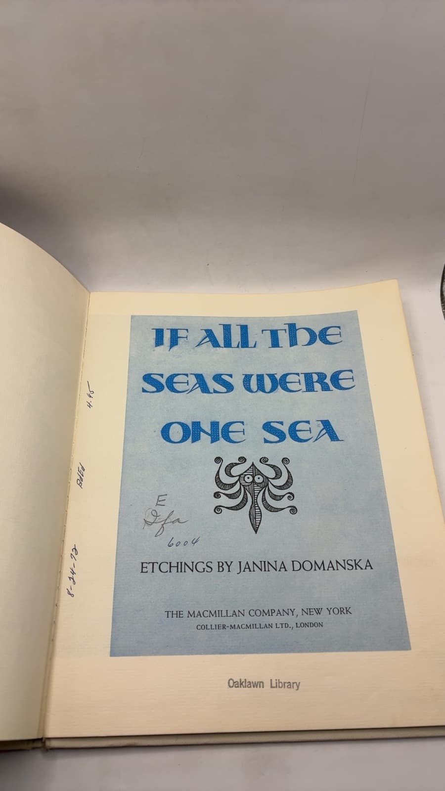 If All the Seas Were One Sea by Janina Domanska - title page
