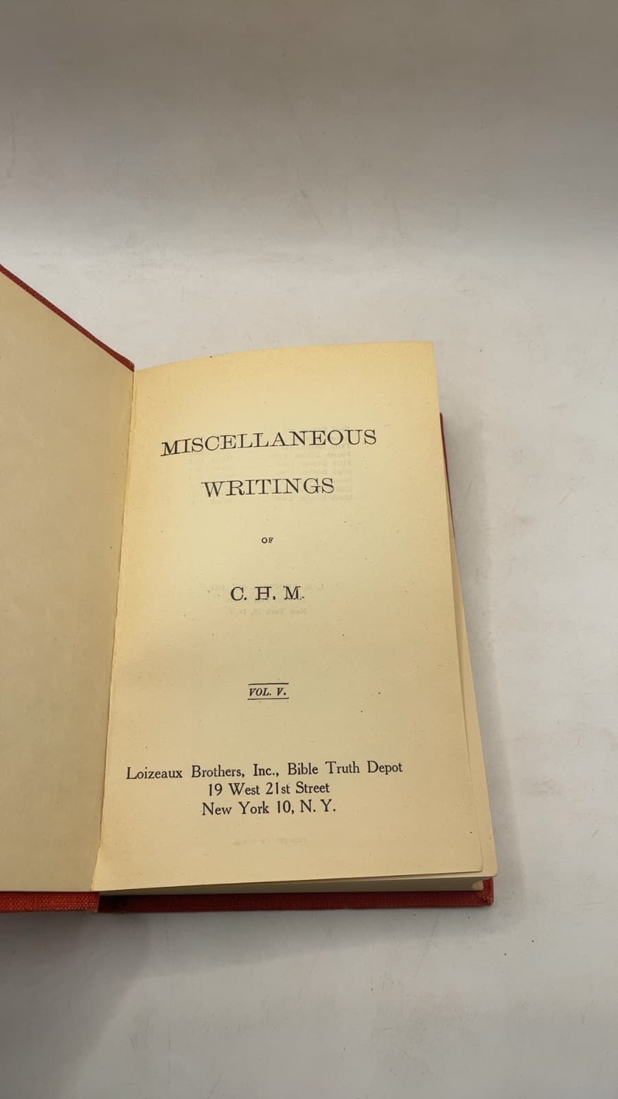 Miscellaneous Writings of C.H.M. Vol. V by C.h.m. - title page