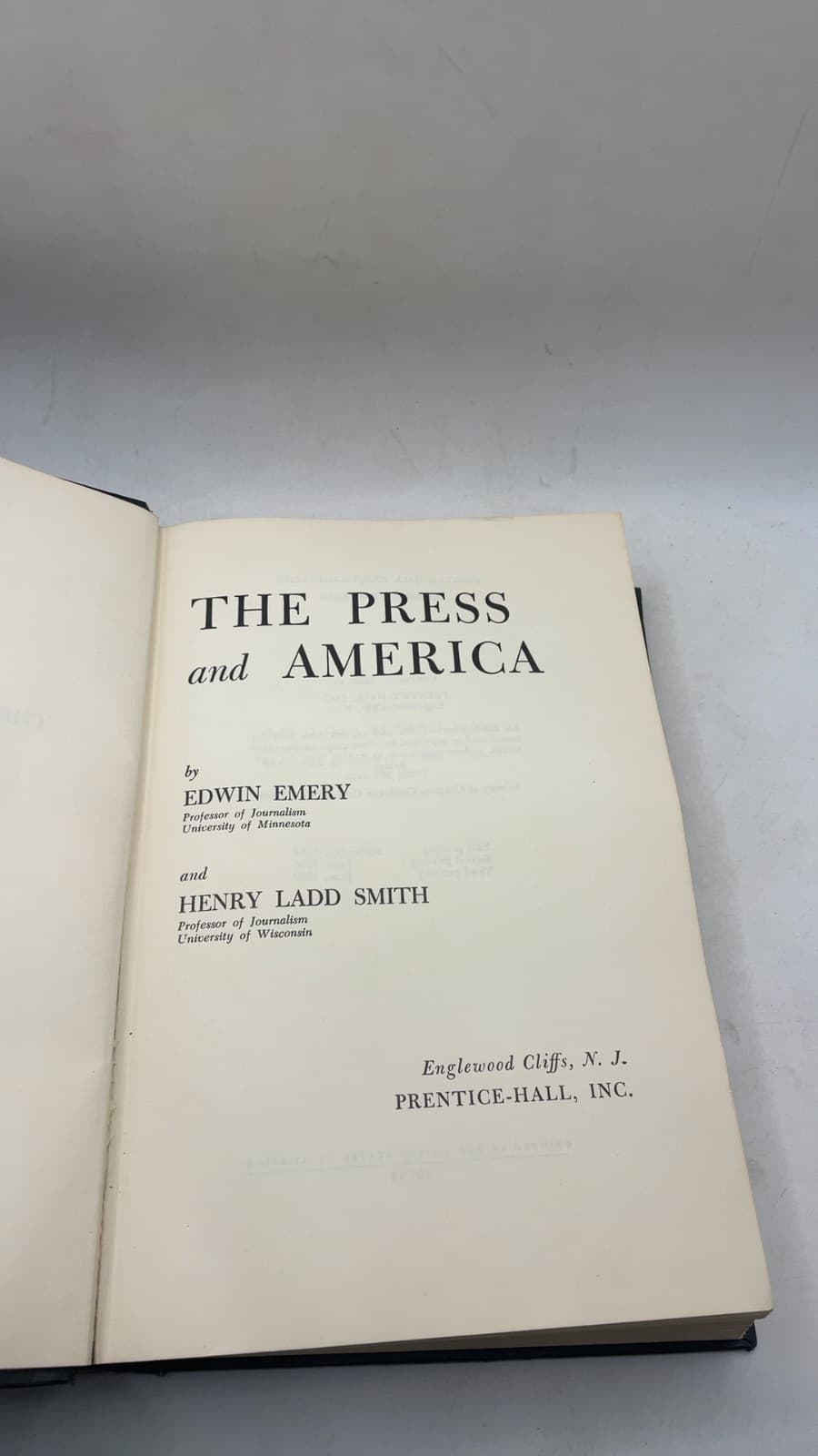 The Press and America by Edwin Emery and Henry Ladd Smith - title page