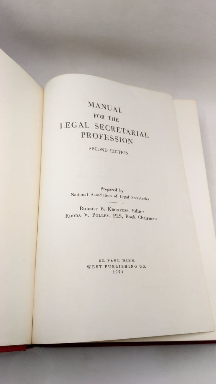 Manual for the Legal Secretarial Profession by National Association of Legal Secretaries - title page