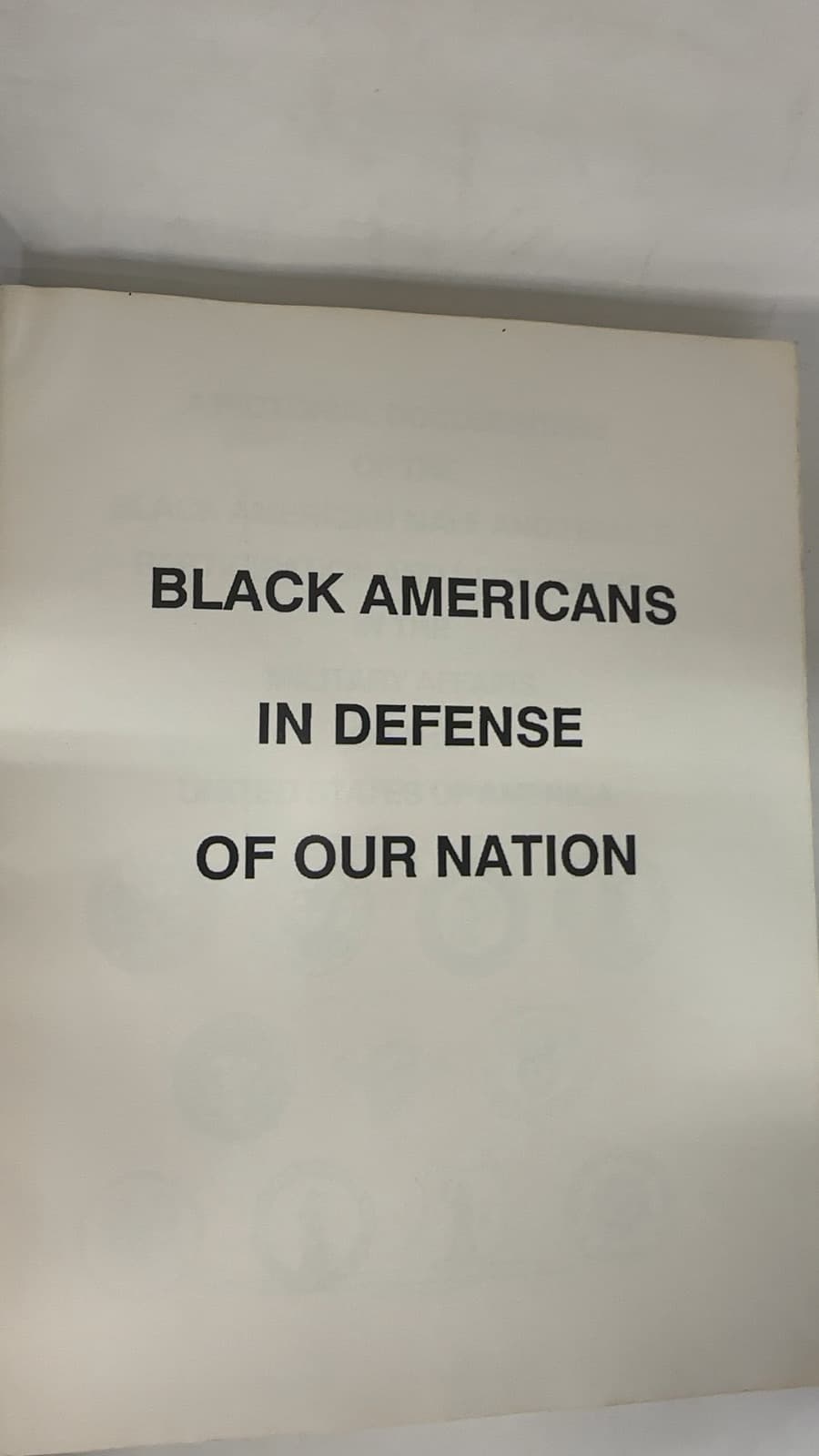 Black Americans in Defense of Our Nation - title page