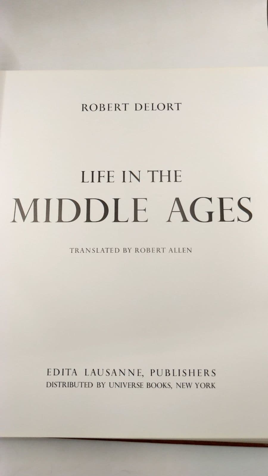 Life in the Middle Ages by Robert Delort - title page