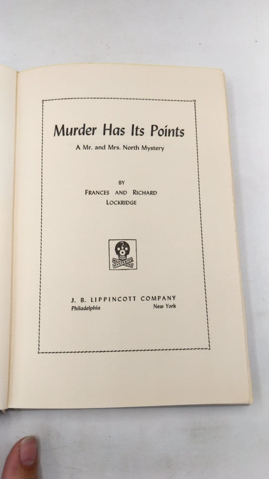 Murder Has Its Points by Frances and Richard Lockridge - title page