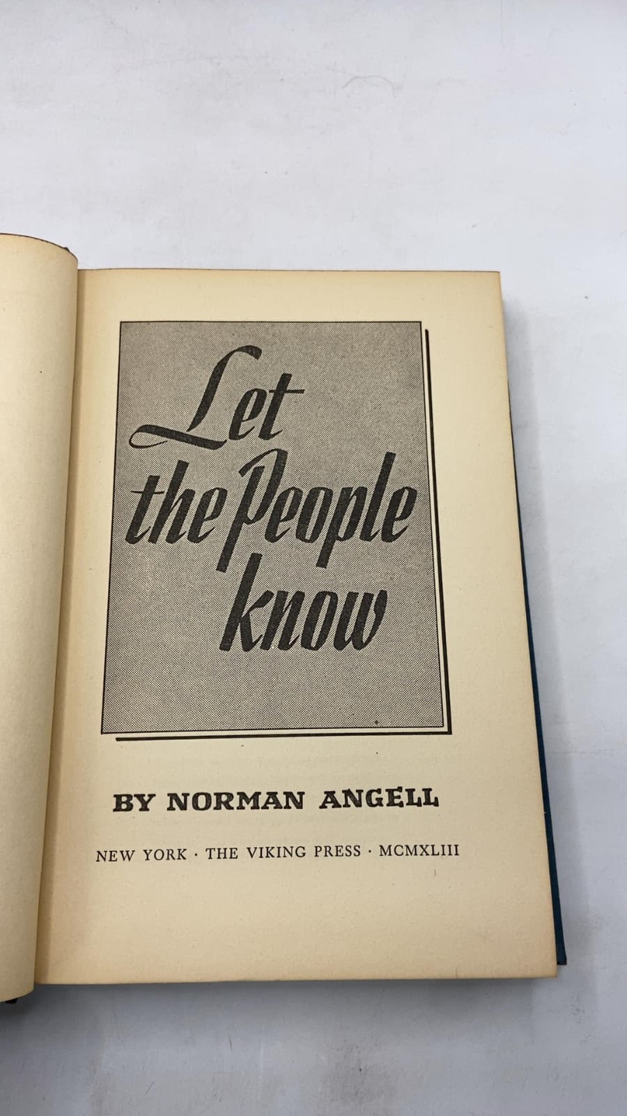 Let the People Know by Norman Angell - title page