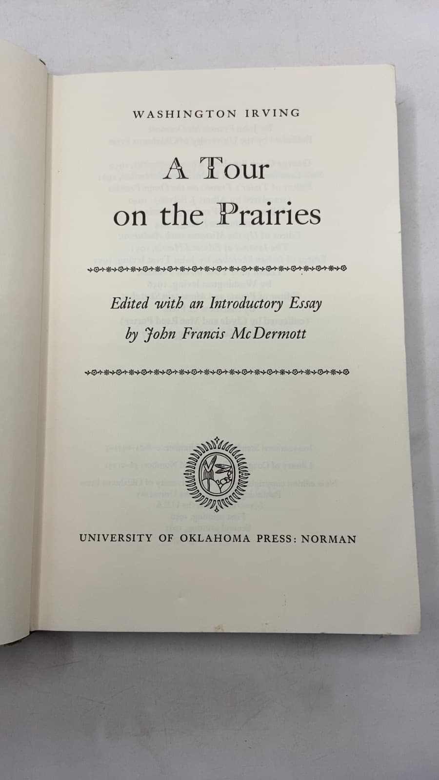 A Tour on the Prairies by Washington Irving - title page
