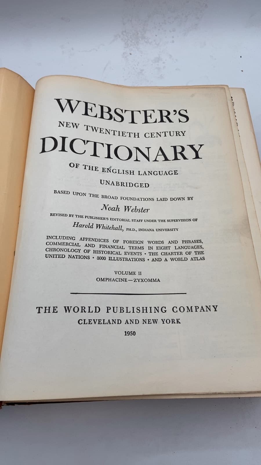 Webster's New Twentieth Century Dictionary of the English Language Unabridged by Noah Webster - title page