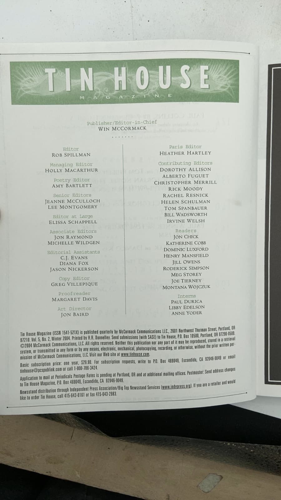 Tin House: Squatters by unknown (various contributors) - title page
