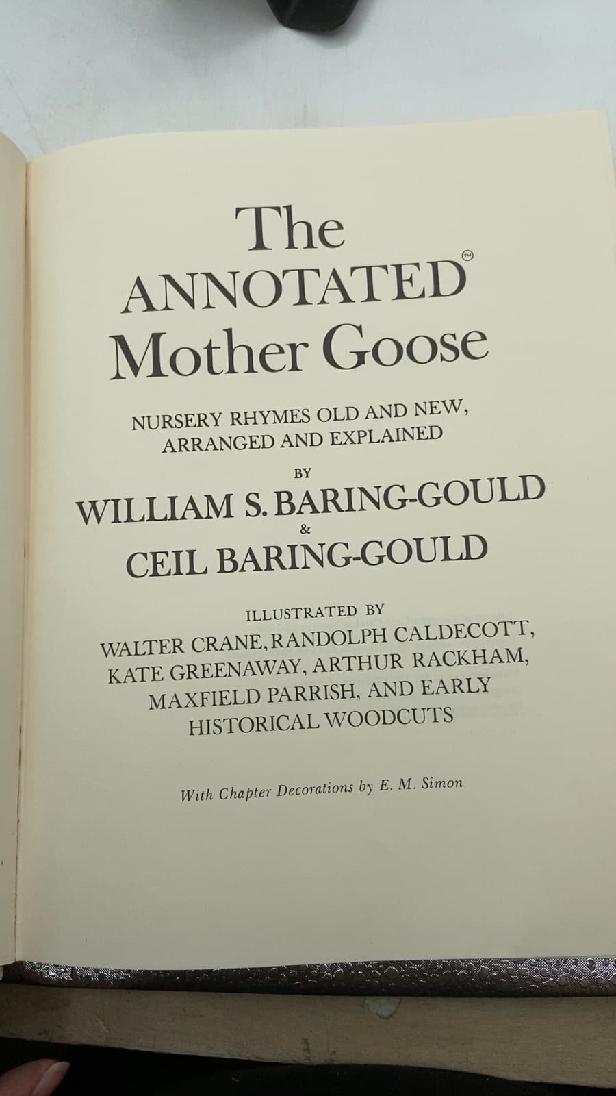 The Annotated Mother Goose by William S. Baring-Gould & Ceil Baring-Gould - title page