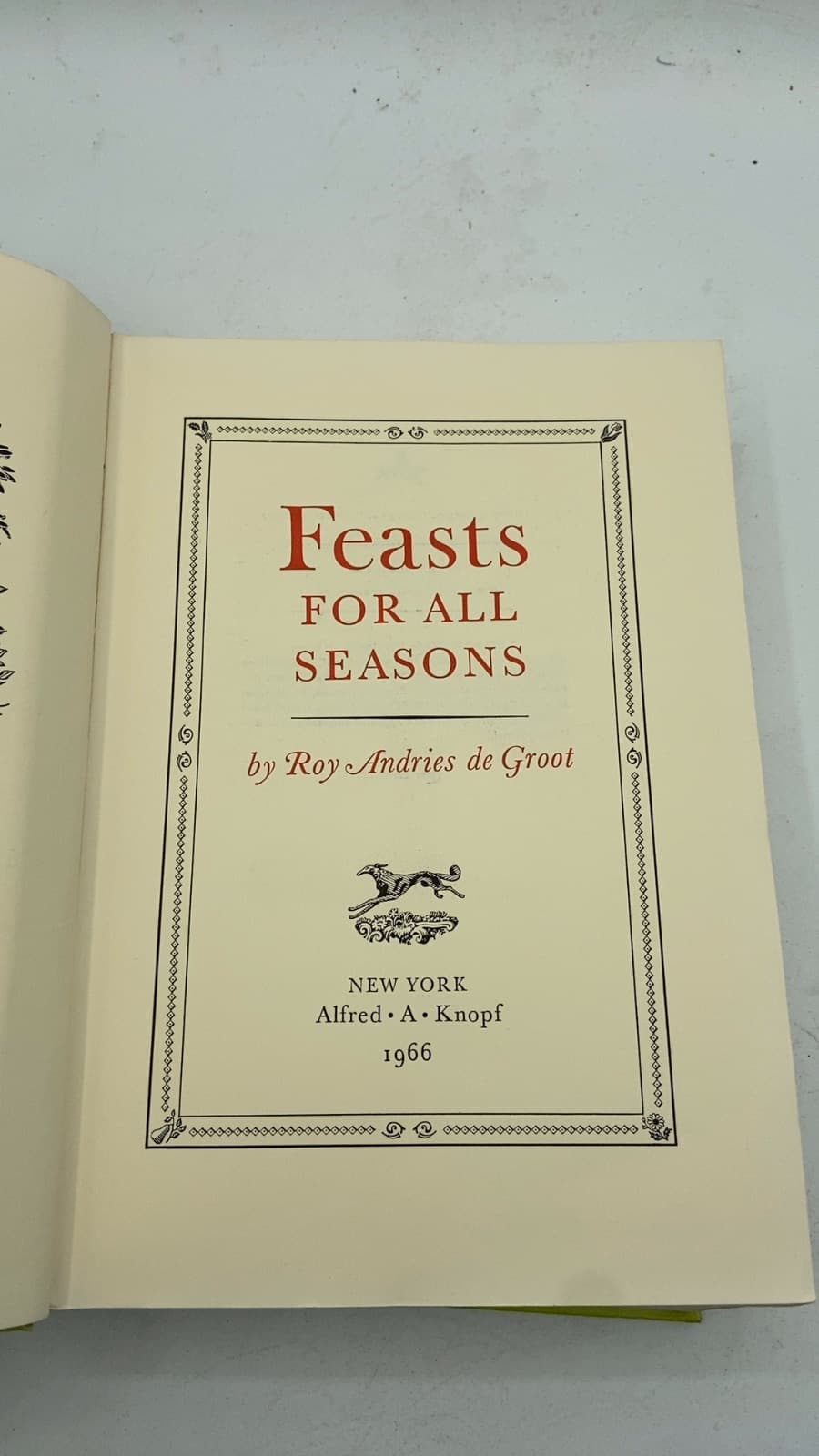 Feasts for All Seasons by Roy Andries de Groot - title page