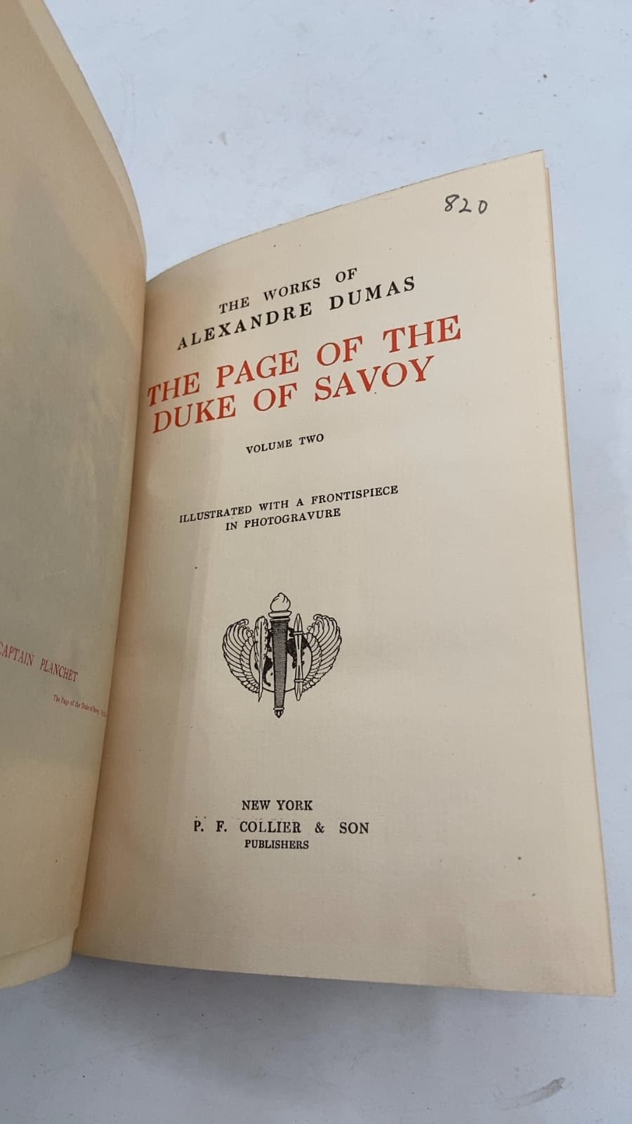 The Page of the Duke of Savoy by Alexandre Dumas - title page