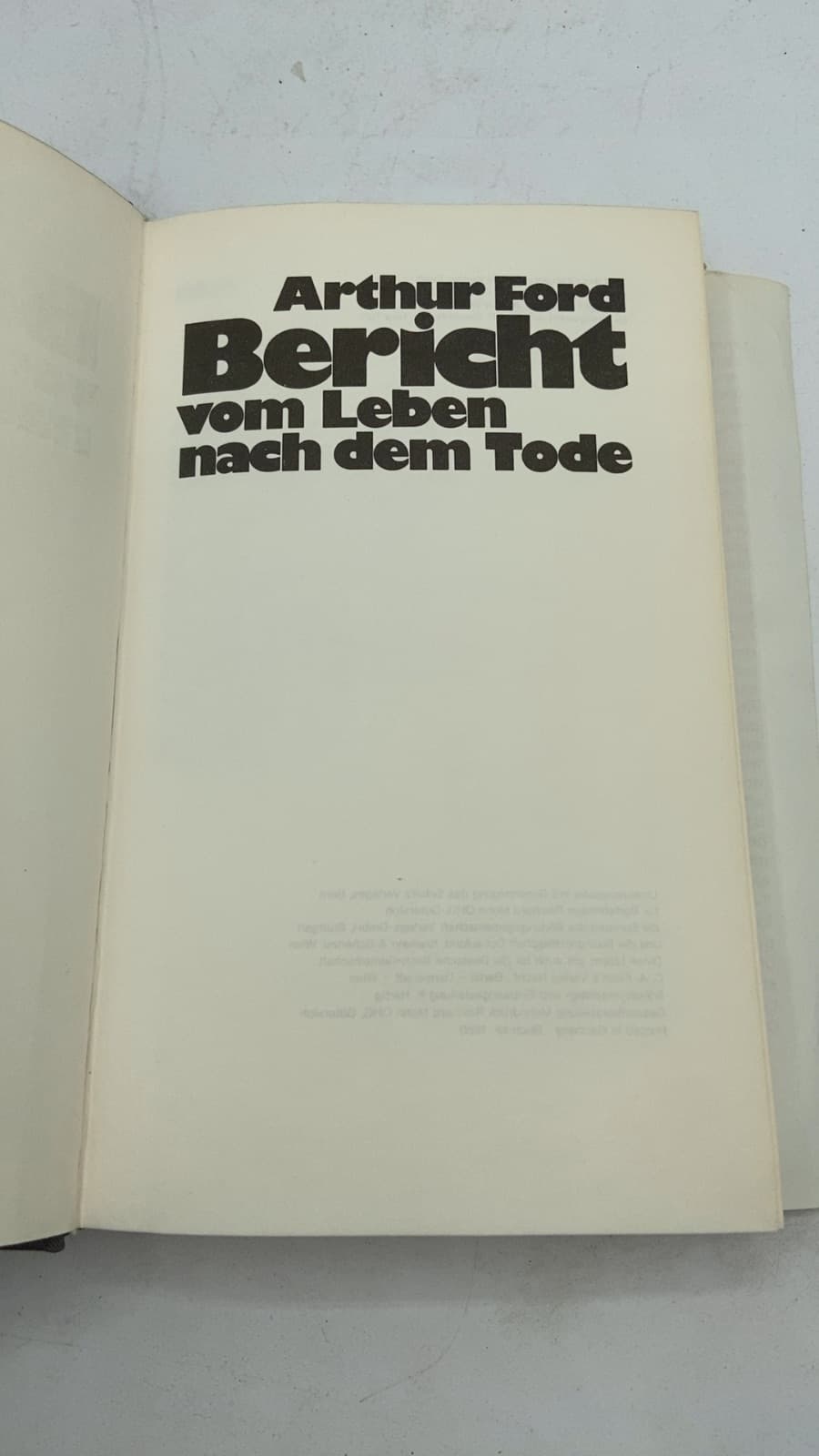 Bericht vom Leben nach dem Tode by Arthur Ford - title page